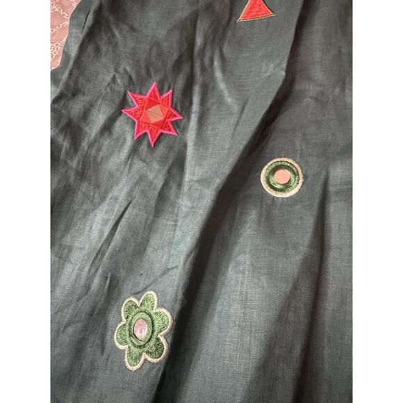 NWT Sz 18 Gorman x Tara Whalley Mirror Green 100% Linen Dress Plus Summer - Picture 11 of 13